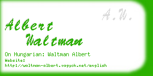 albert waltman business card